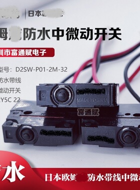 进口日本欧姆龙防水微动开关中号D2SW-P01-2M-32 常闭2脚汽车门锁