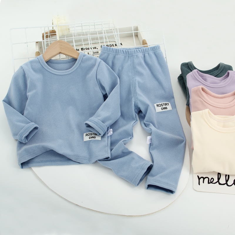 春秋冬男女童德绒圆领内衣套装