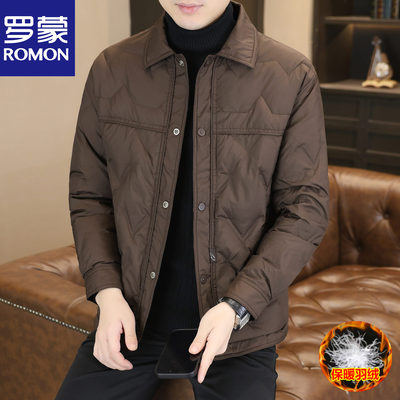 罗蒙商务休闲羽绒服轻薄款外套男