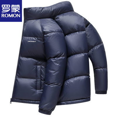 罗蒙男士羽绒服冬季立领短款外套
