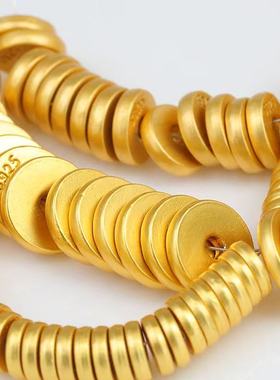 S925 银制品古法包金隔片文玩猴头菩提大肠佛散珠子手串手链垫片