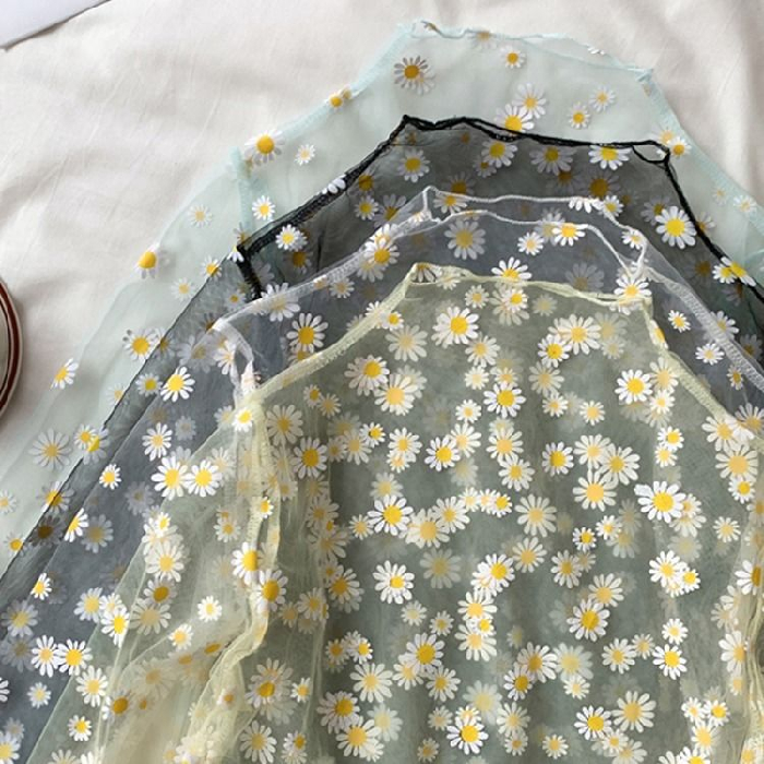 Little Daisy long sleeve T-shirt women's summer 2021 new thin loose sunscreen shirt