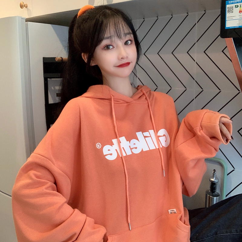 Real shot fish scale cloth cotton thin sweater women's hood