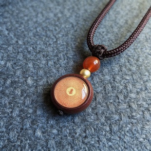 朱砂手机吊坠毛衣链紫金砂男女平安护佑朱砂双面项链