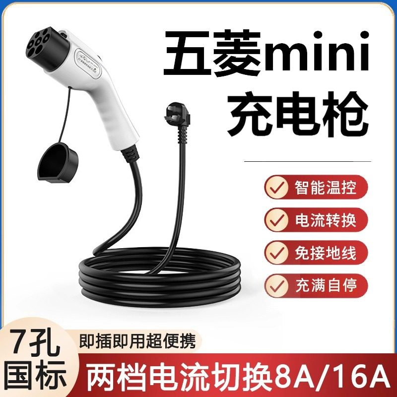 新能源充电枪便携式随车充家用五菱宏光mini电动汽车充电器16A7kw