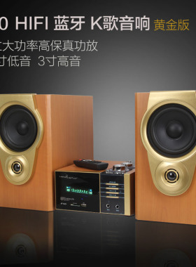 清仓亏本多媒体K歌组合音响HIF音质重低音书架蓝牙桌面全木质音箱