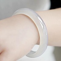 天然正品A貨白月光玉髓手鐲