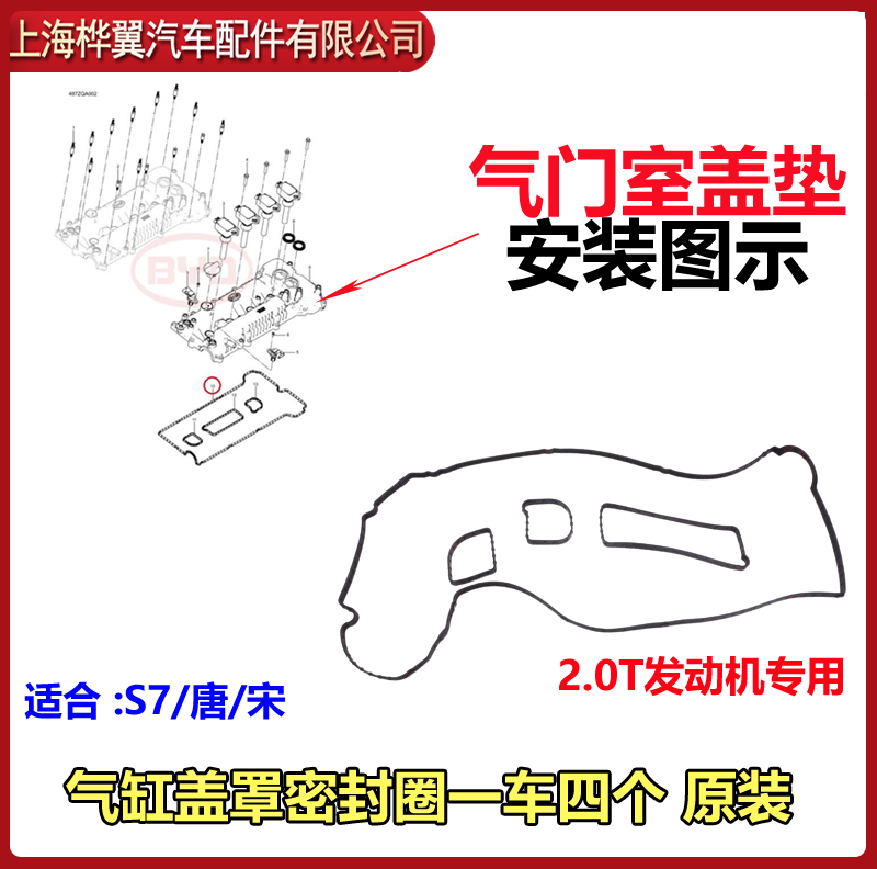 适用于比亚迪S7气缸盖罩密封圈 唐气门室盖垫 487ZQA宋密封圈原装 汽车零部件/养护/美容/维保 缸盖/缸体 原图主图