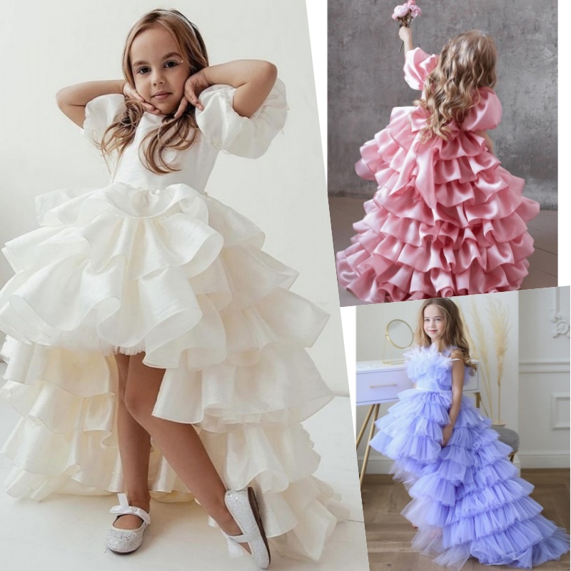女童拖尾礼服连衣裙儿童蓬蓬裙
