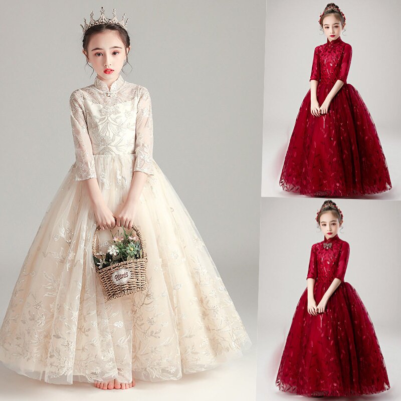 儿童礼服公主女童蓬蓬纱洋气婚纱图片