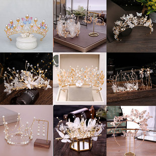 超仙发箍儿童花朵头饰公主女童花环皇冠发饰礼服公主配饰金色王冠