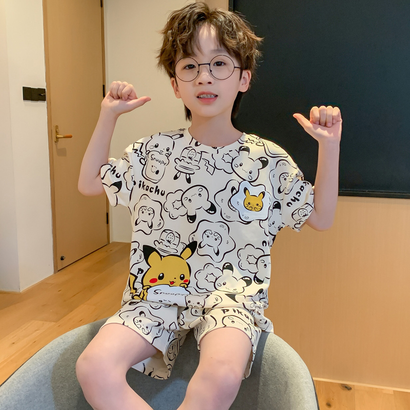 宝可梦儿童睡衣男童夏季纯棉短袖