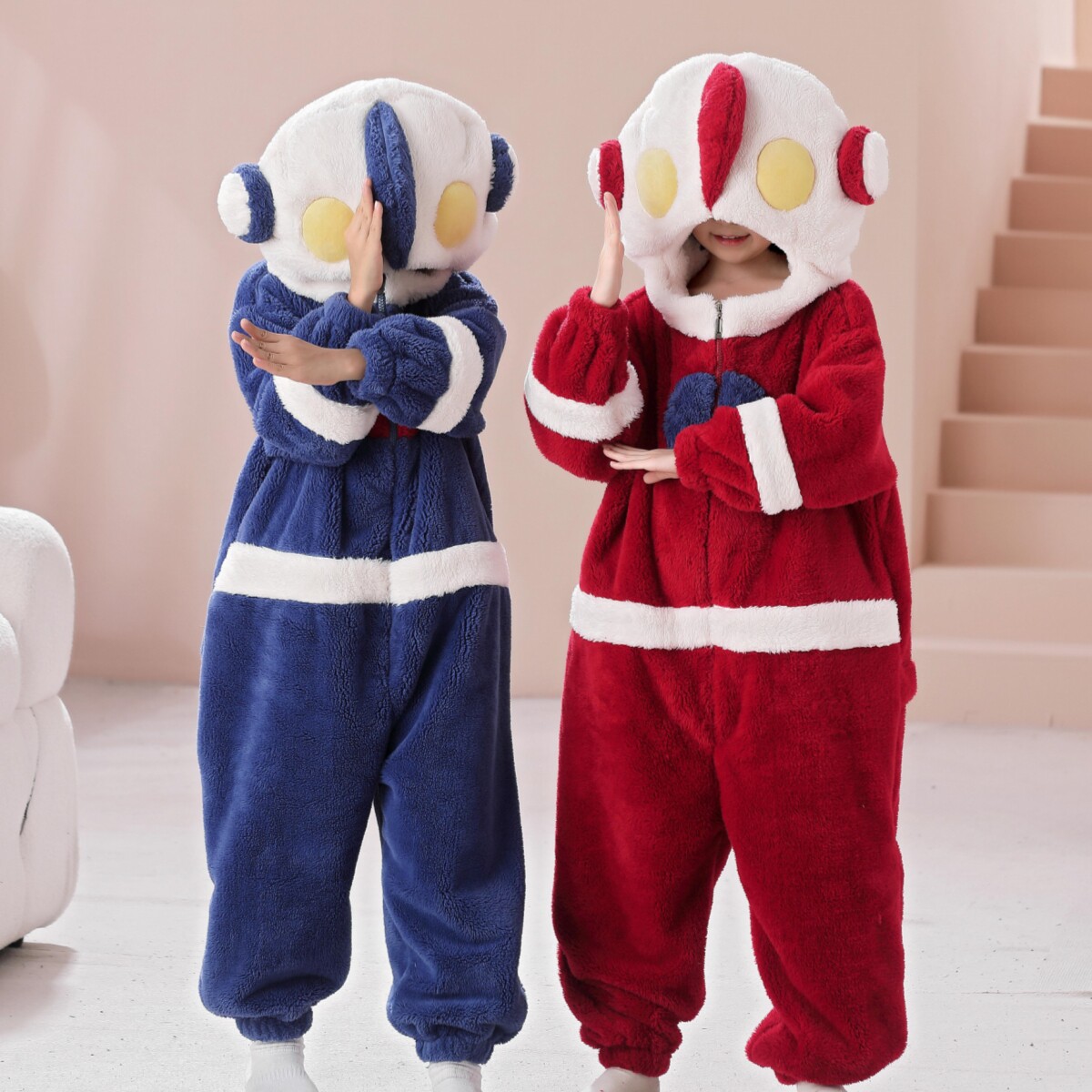 宝宝连体睡衣冬季超人儿童珊瑚绒男童奥特曼睡袋法兰绒家居服