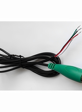 绿头PS2鼠标键盘线全铜线4芯6针线长1.5米 绿色OD2.8MM电脑配件