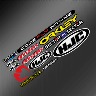 适用摩托车机车hjc头盔贴纸全盔半盔装饰反光防水贴可贴弧度贴画