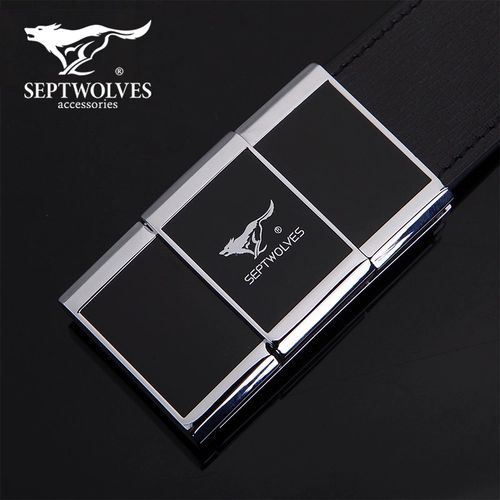Septwolves, модный ремень, пряжка, кожаные модные штаны, из натуральной кожи, в корейском стиле