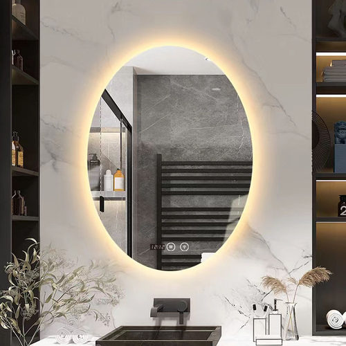 椭圆led背光卫生间镜子ins风