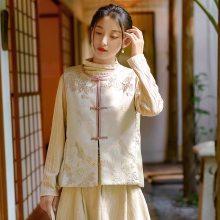 新中式国风马甲女款2024秋冬新款高级感复古盘扣刺绣唐装上衣外套