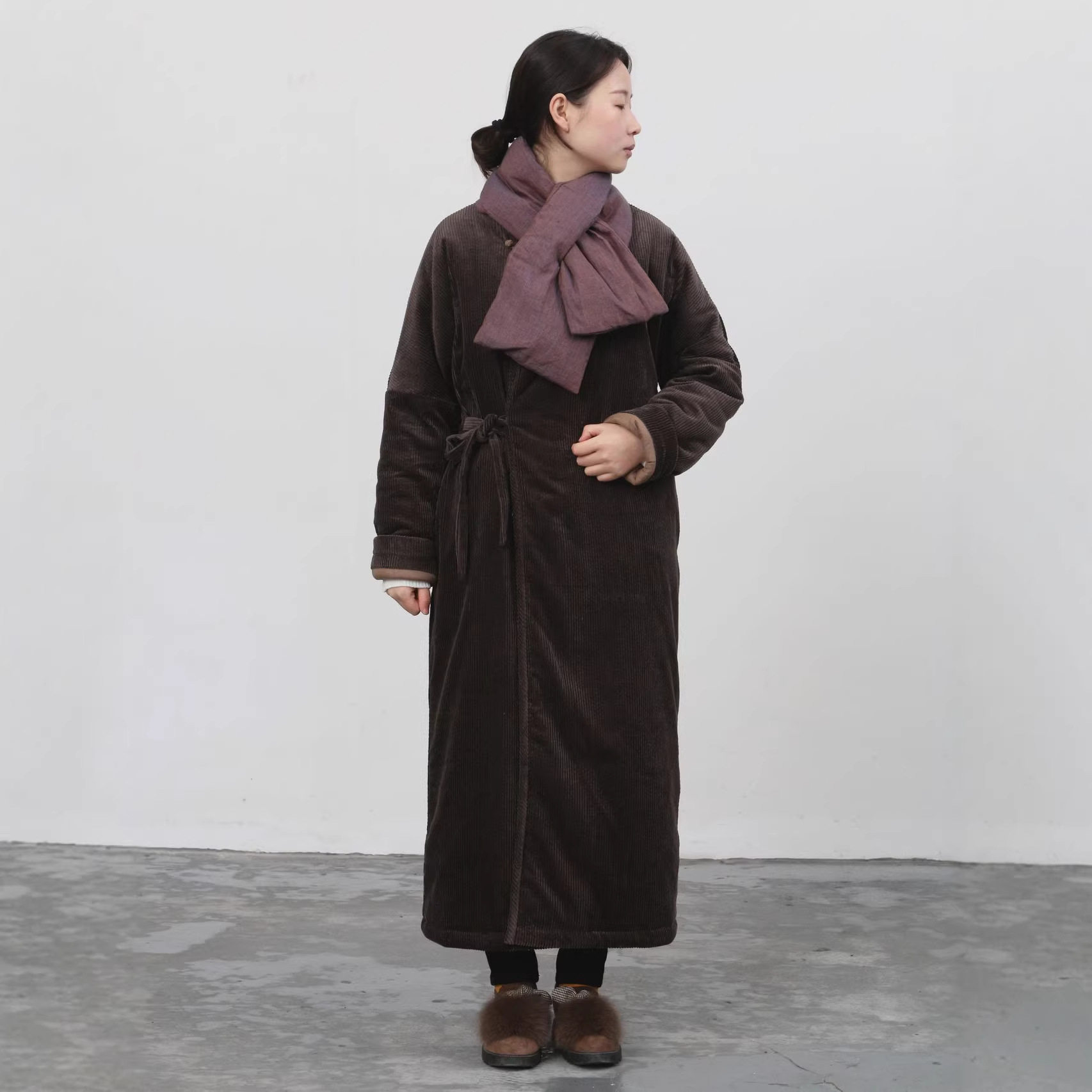 高端复古灯芯绒夹棉棉服