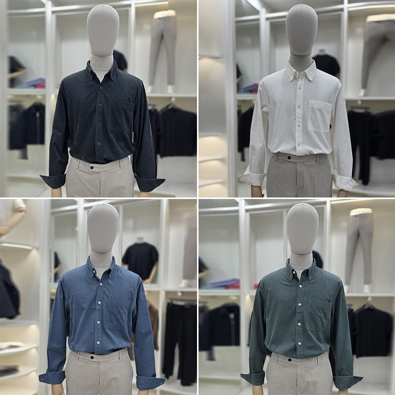 ZIOZIAANDZ翻领长袖衬衫灯芯绒