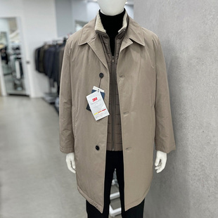 2025冬装TRUGEN米色羽绒服+棉马甲两件式两件套风衣型鹅绒羽绒服