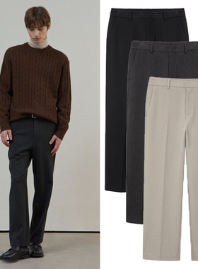 0101冬季新款Mind Bridge心桥灰色浅米色松紧腰弹力休闲裤3色