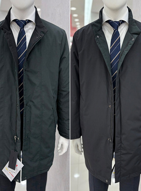 2025春秋装TRUGEN轻质拉链单排扣正反两穿双面男士中长款风衣2色
