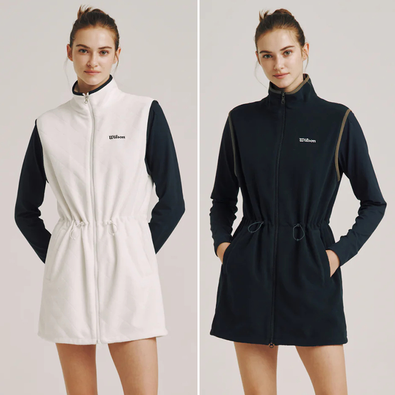 WILSON威尔胜抓绒抽绳无袖连衣裙