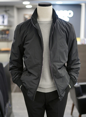 XH2秋BASSO纯色轻质填充棉衣抗皱立领拉链短款外套飞行夹克