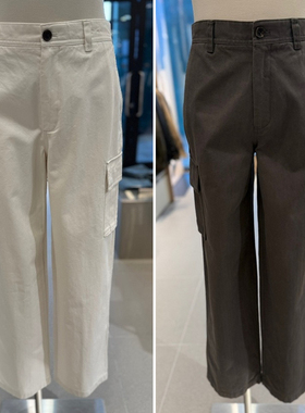 2026年四季新款ZIOZIA ANDZ韩版男青年乳白色纯棉直筒工装休闲裤