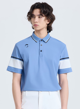 2026年夏装弹力抗皱免烫透气高尔夫翻领短袖T恤短袖POLO衫男生4色