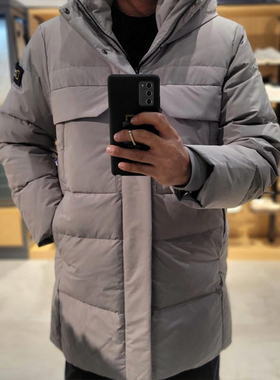 2025年冬季新National Geographic国家地理米色连帽中长款羽绒服R