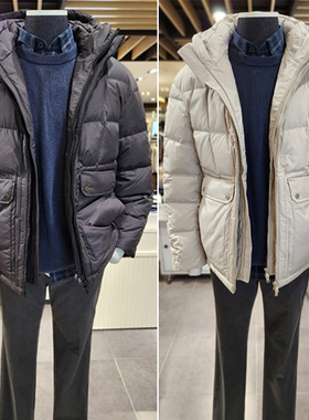 #DR1121国内现货175码36折EDITION黑色可拆卸帽假两件鹅绒羽绒服