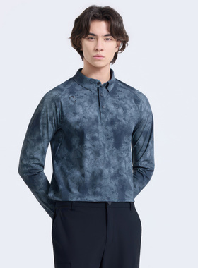 2026春柔软凉爽感人体工程学功能性弹力长袖翻领T恤POLO衫男士3色