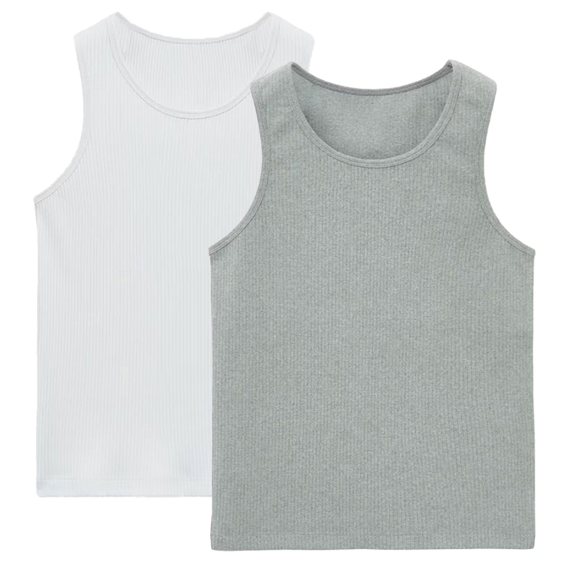 秋TNGT圆领罗纹棉混纺无袖背心