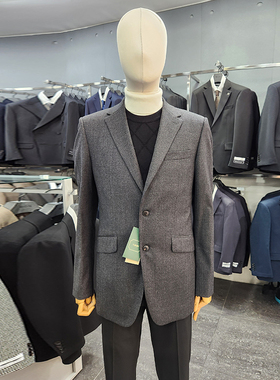 #国内现货180码冬T.I FOR MEN灰色羊毛混纺职业上班西服上衣外套