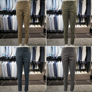 棉混纺休闲裤 时尚 5色 BASSO米色蓝色卡其绿色男士 0325夏款
