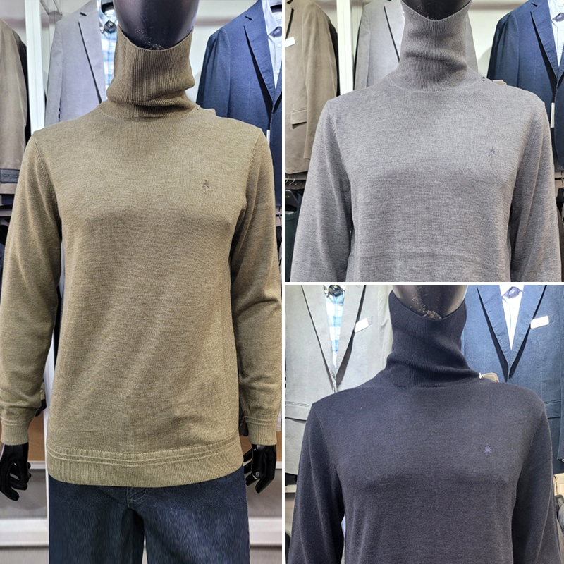 男士可翻高领羊毛针织衫3色