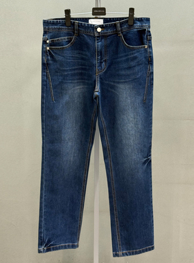 0120秋款Liberclassy蓝色棉混纺直筒微弹力韩版休闲牛仔裤