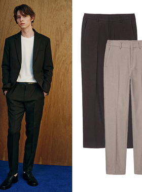 0101秋款Mind Bridge心桥米色棕色斜纹松紧腰休闲西裤长裤子男生