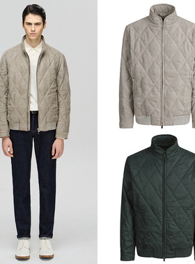 0130冬款CAMBRIDGE米色绿色菱格男士青春时尚帅气外套绒面夹克