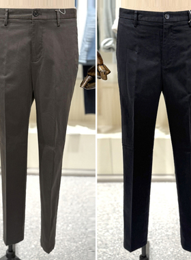 2025冬EDITION韩版米色纯色弹性弹力棉质修身男士休闲裤长裤子3色