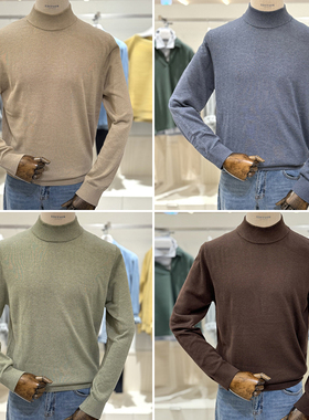 2025年冬季新款EDITION混合米色浅绿色男士半高领羊绒针织衫6色