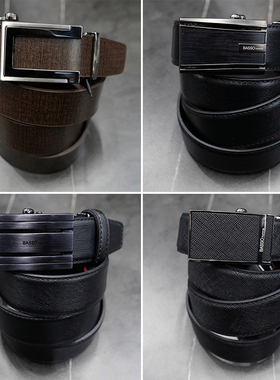0301四季款BASSO黑色商务纯牛皮腰带皮带商务休闲牛皮腰带4款男士