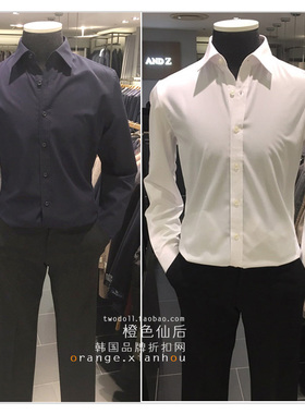 #国内现货尺寸全ZIOZIA ANDZ微弹力抗皱上班商务白色纯色长袖衬衫