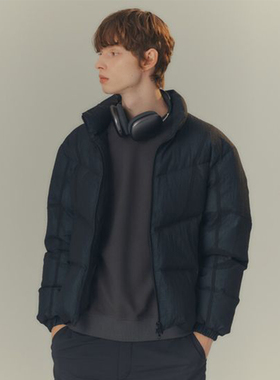 0101冬款Mind Bridge心桥黑色立领双向拉链短款保暖羽绒服