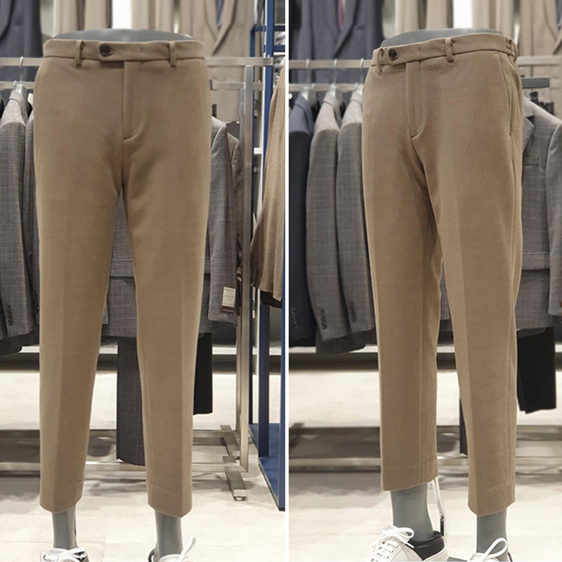 米色松紧腰韩版长裤休闲裤基础款