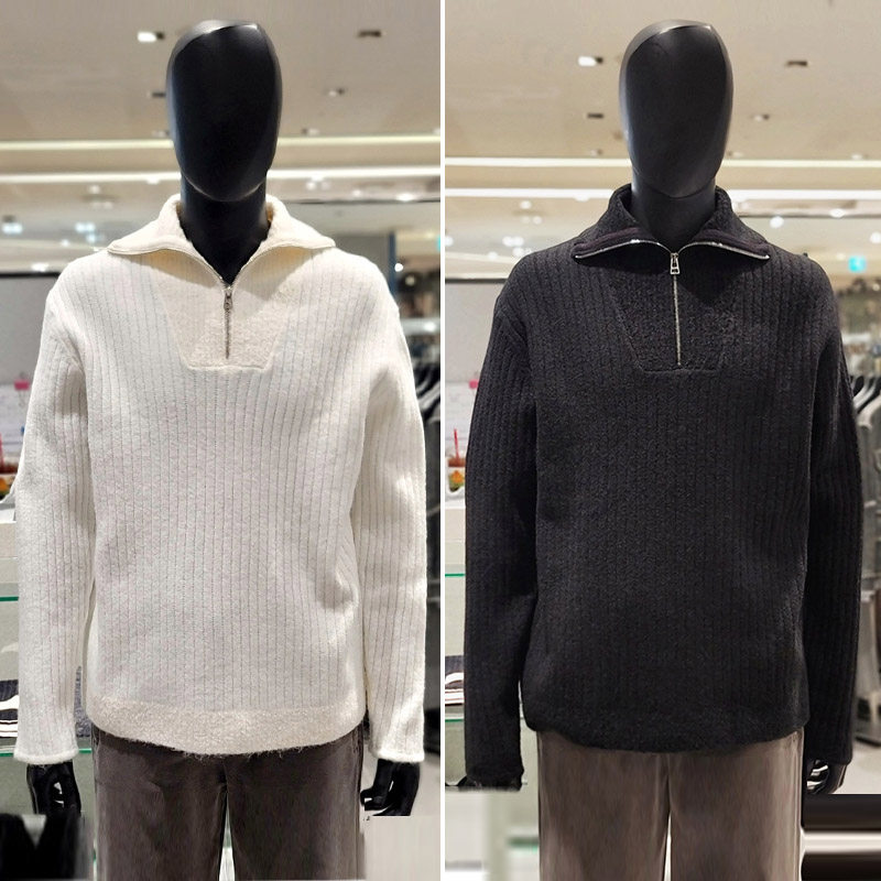 #国内现货170码冬款T.I FOR MEN PLADS7拉链高领羊毛针织衫男生