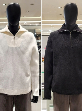 #国内现货170码冬款T.I FOR MEN PLADS7拉链高领羊毛针织衫男生