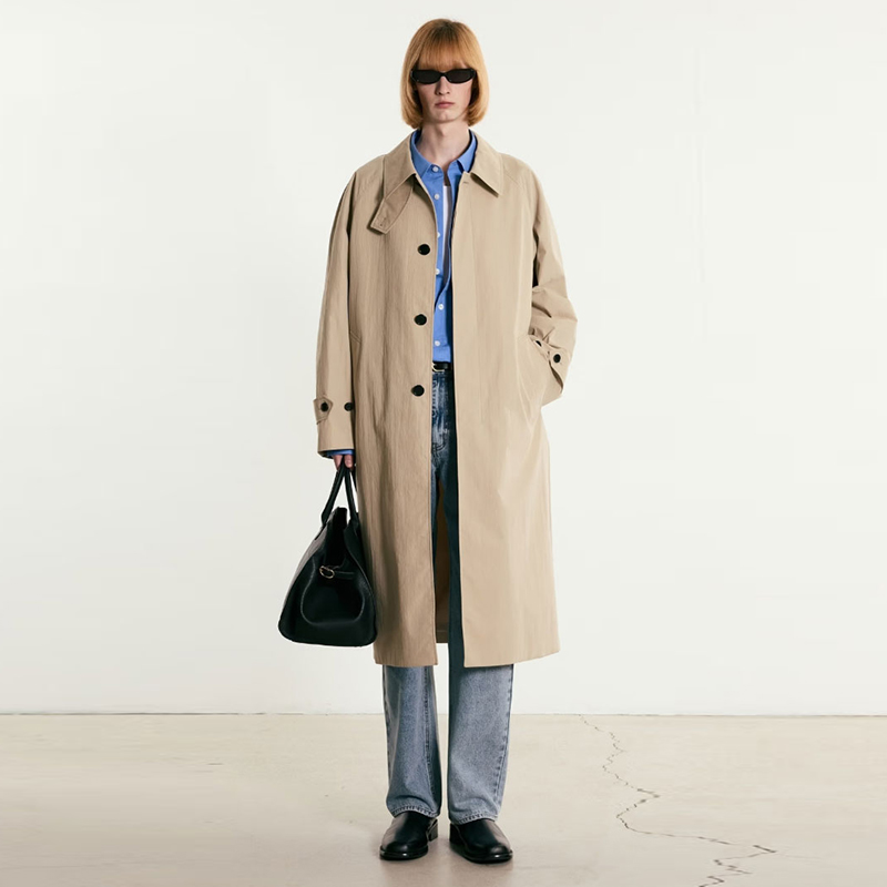 秋季TNGT宽松休闲长款风衣外套